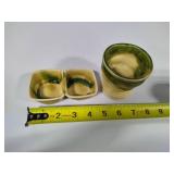 Irish Country Pottery Salt & Pepper Cellars & Chalice