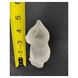 Nybro Sweden Frosted Glass Cat Paperweight