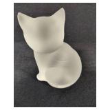 Nybro Sweden Frosted Glass Cat Paperweight