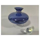Iridescent Blue Glass Decanter w/Stopper