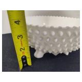 Fenton Three-Footed Hobnail Milk Glass Fruit Bowl