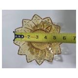 Amber Glass Petal Bowls