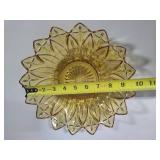 Amber Glass Petal Bowls