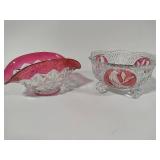 Hofbauer Byrdes Red Bird Bowl & Williamsburg Ruby Bowl