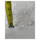 Sasaki "Chicago Gold" Wine Glasses & Bamboo Etched Snifters