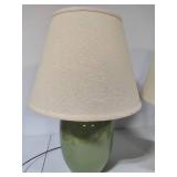 Avocado Colored Pair of Lamps