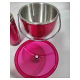 Vintage Red Ice Bucket & Martini Shaker