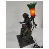 Moreau Style Art Nouveau Brass Lamp