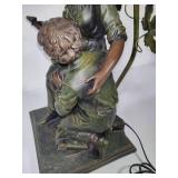 Moreau Style Art Nouveau Brass Lamp