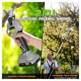 Itefdtutne 2-in-1 Cordless Pole Pruning Shears