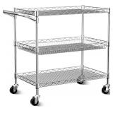 Vanzbon 3-Tier Heavy Duty Metal Kitchen Utility Cart with Wheels