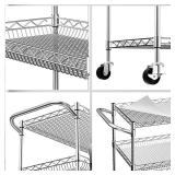 Vanzbon 3-Tier Heavy Duty Metal Kitchen Utility Cart with Wheels