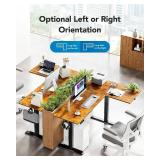 Huanuo 63" X 40" Dual Motor L-Shaped Electric Standing Desk