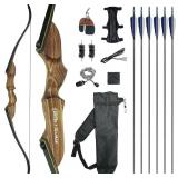 Lingyue Black Hunter Recurve Bow and Arrow Set