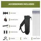 Lingyue Black Hunter Recurve Bow and Arrow Set