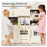 inFUNSAME Wooden Play Kitchen with Kitchen Accessories