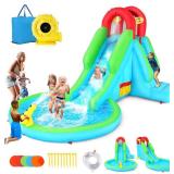 Whubefy Inflatable Water Slide Park/Bounce House for Kids 3-6