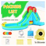 Whubefy Inflatable Water Slide Park/Bounce House for Kids 3-6