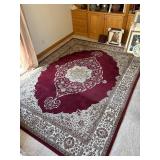 Elegant 7 ft 10 in x 10 ft 1 in Area Rug - Maroon and Beige Design