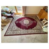 Elegant 7 ft 10 in x 10 ft 1 in Area Rug - Maroon and Beige Design
