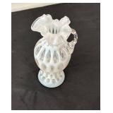 Fenton Coin Dot Milk Glass Pitcher