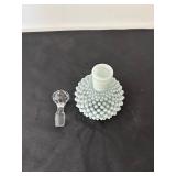 Vintage Opalescent Hobnail Glass Perfume Bottle
