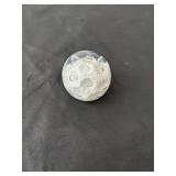 Unique Clear and White Glass Art Glass Controlled Bubble Paperweight Sphere