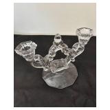 Pair of Vintage Crystal Double Candle Holders