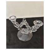 Pair of Vintage Crystal Double Candle Holders