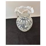 Fenton Buttons and Braids Glass Pitcher