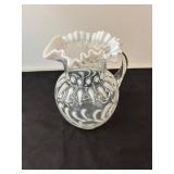 Fenton Buttons and Braids Glass Pitcher