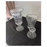 Collection of Crystal Candle Holders with Faceted Design