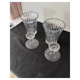 Collection of Crystal Candle Holders with Faceted Design