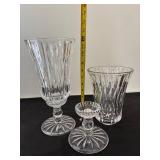 Collection of Crystal Candle Holders with Faceted Design
