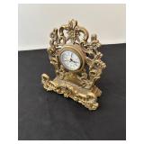 Vintage Ornate Brass Mantel Clock