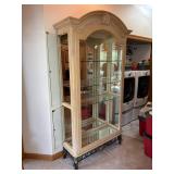 Elegant Wooden Display Cabinet with Glass Shelving