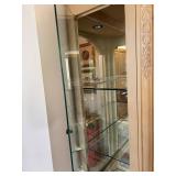 Elegant Wooden Display Cabinet with Glass Shelving