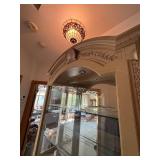 Elegant Wooden Display Cabinet with Glass Shelving