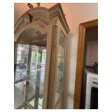 Elegant Wooden Display Cabinet with Glass Shelving