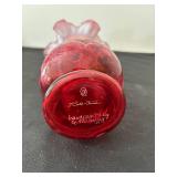 Fenton Glass Vase Handpainted by C. McGuffie