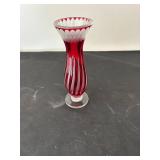 Fenton Red Fairy Lamp, Art Glass Vase, and Paperweight Collection