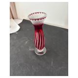 Fenton Red Fairy Lamp, Art Glass Vase, and Paperweight Collection