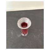 Fenton Red Fairy Lamp, Art Glass Vase, and Paperweight Collection