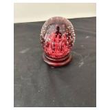 Fenton Red Fairy Lamp, Art Glass Vase, and Paperweight Collection