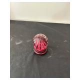 Fenton Red Fairy Lamp, Art Glass Vase, and Paperweight Collection