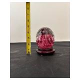 Fenton Red Fairy Lamp, Art Glass Vase, and Paperweight Collection