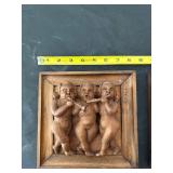 Pair of Carved Wooden Cherub Wall Plaques