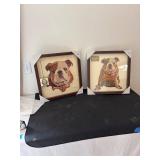 Pair of Alex Zeng Framed Bulldog Collage Prints