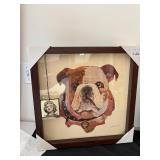 Pair of Alex Zeng Framed Bulldog Collage Prints