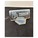 Set of 3 Fenton Cranberry Glass Vases with Original Display Sign